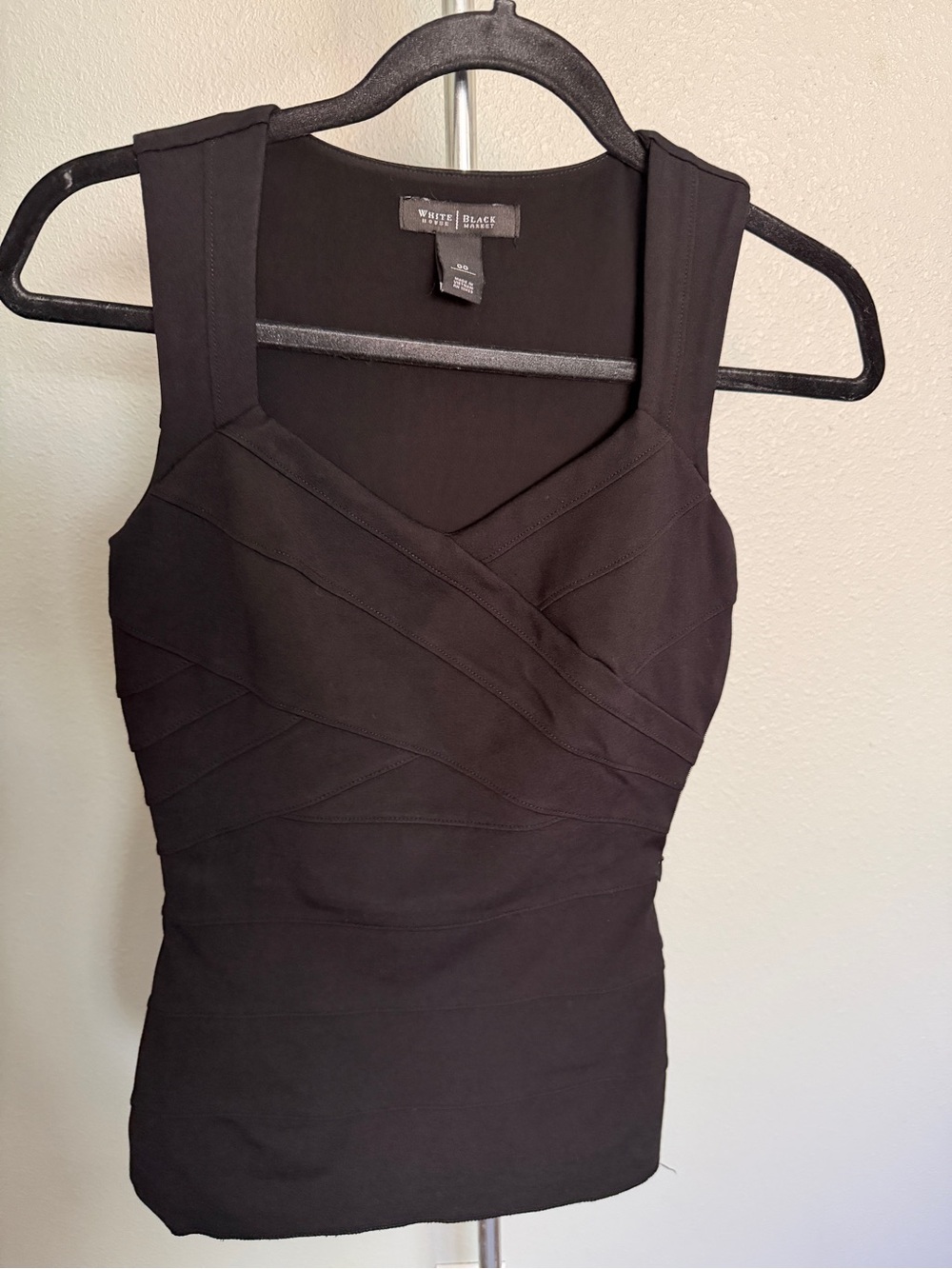 White House Black Market Black Bandage Top